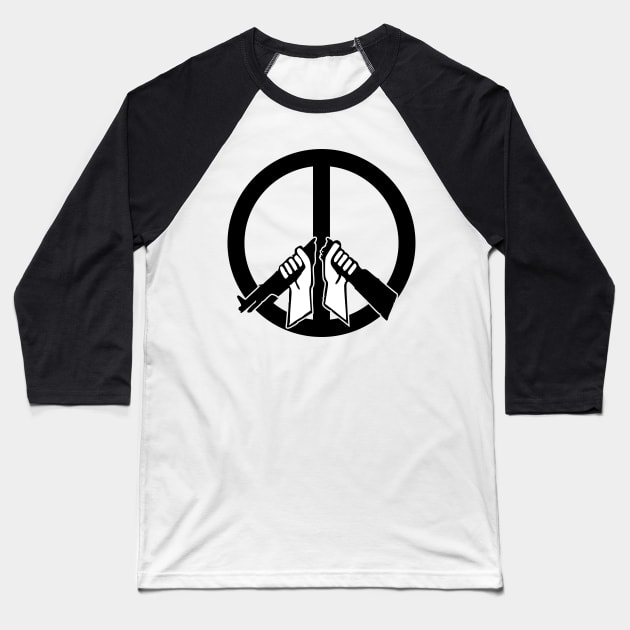 Broken Rifle and Peace Baseball T-Shirt by Yeaha